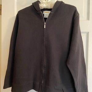 Never Worn, Never Washed Black Zip Sweatshirt Hoodie; Medium; Talbots